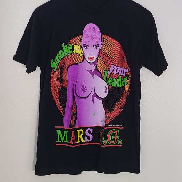 Purple Alien Lady Mars OG Shirt Size M 420 Unisex Smoke One of a Kind - Picture 1 of 5